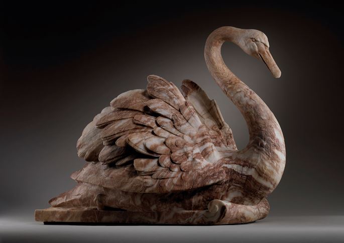 Nicholas Stone - A set of four English alabaster swans | MasterArt